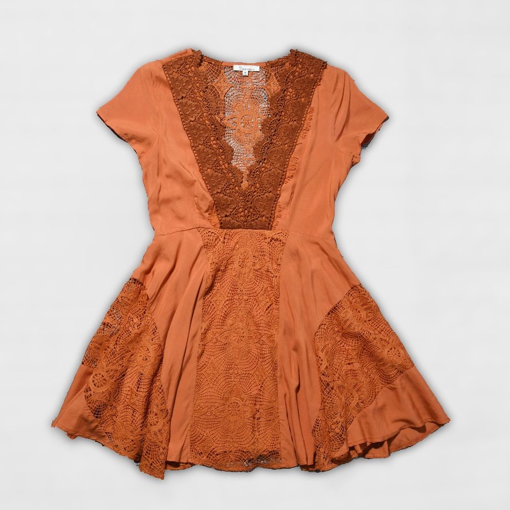 Burt Orange Lace Dress